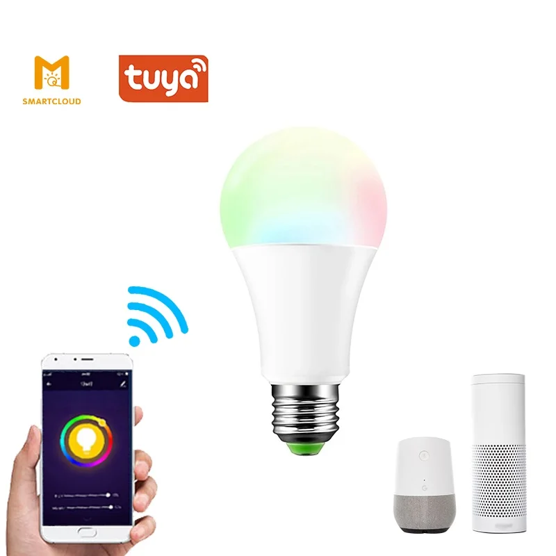 Google Assistant Alexa Alice Compatible Smart WiFi 10W E27 Base A21 Light Tuya App Led Smart Bulb