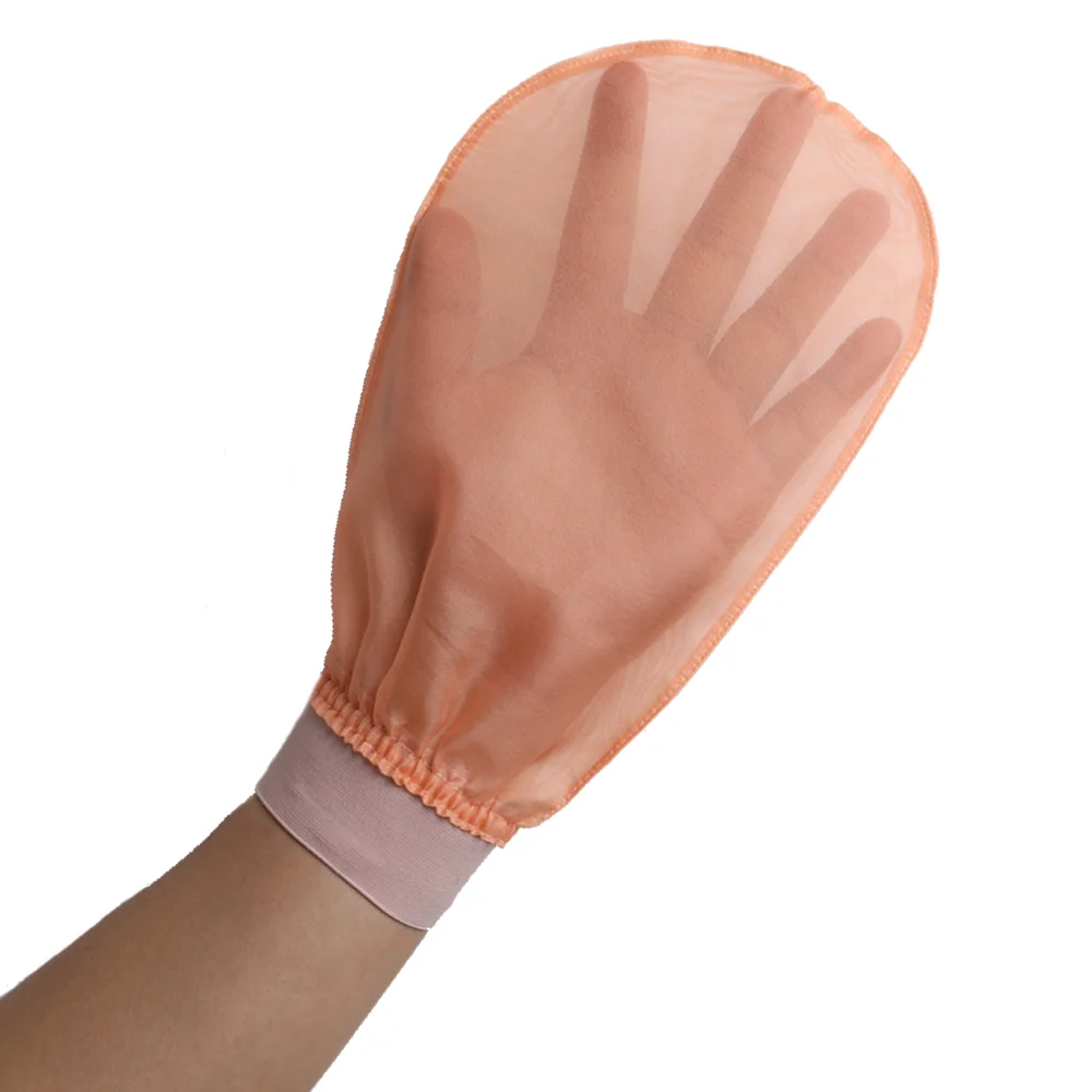 

Low Price Custom Logo Turkish Exfoliating Bath Silk Gloves Body Gloves Exfoliating Spa Glove, Customized color