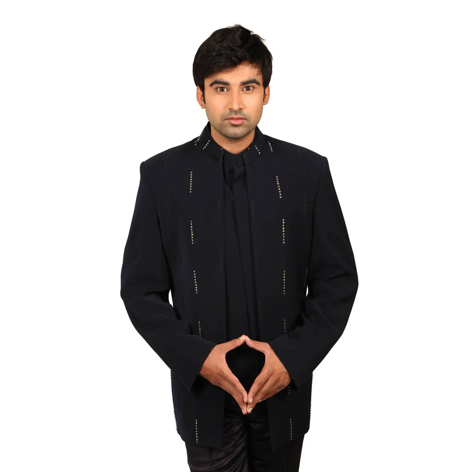 
Graceful 3 Piece Blue Traditional Indian Jodhpuri Suit Sherwani For Men Everlasting Impression On The Occasion 