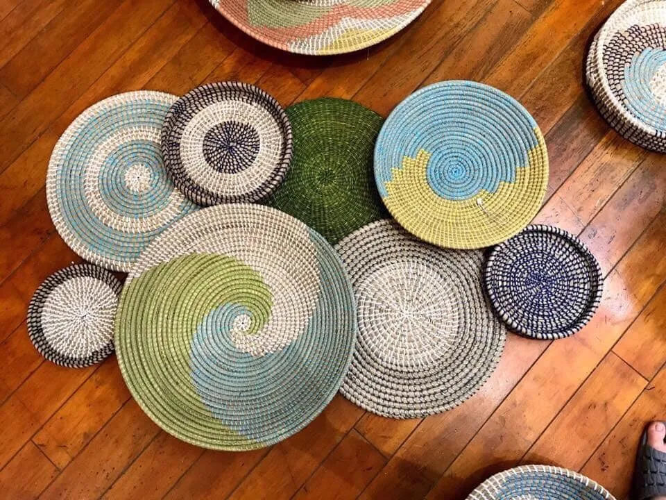 Handwoven Baskets Wall Hanging Rattan Plate Seagrass Plate For