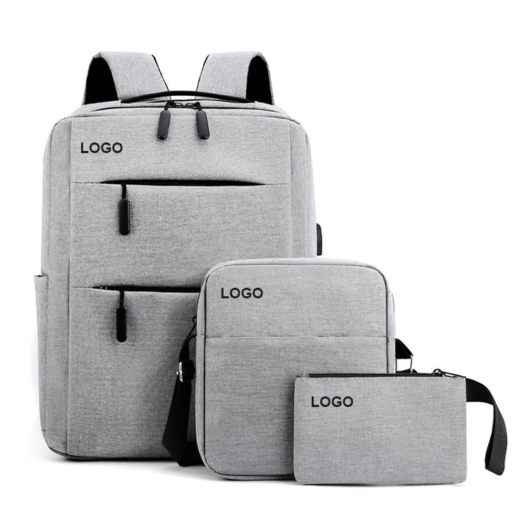 

Custom Logo Laptop Bags 3pcs Backpack Set Trendy College School Backpack