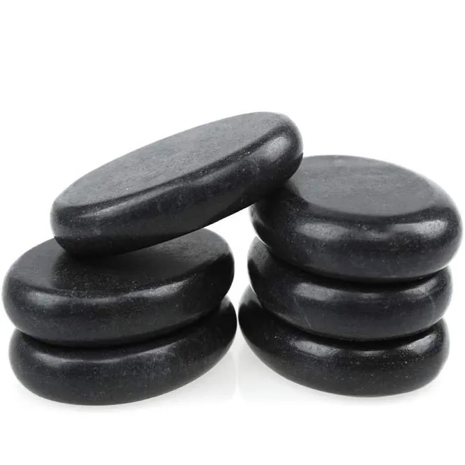 

Heated Black Basalt Massage Stones Kit Xiamen Manufacturers Portable Sauna Spa Hot Stones 6pcs Body Foot Massager in Velvet Bag