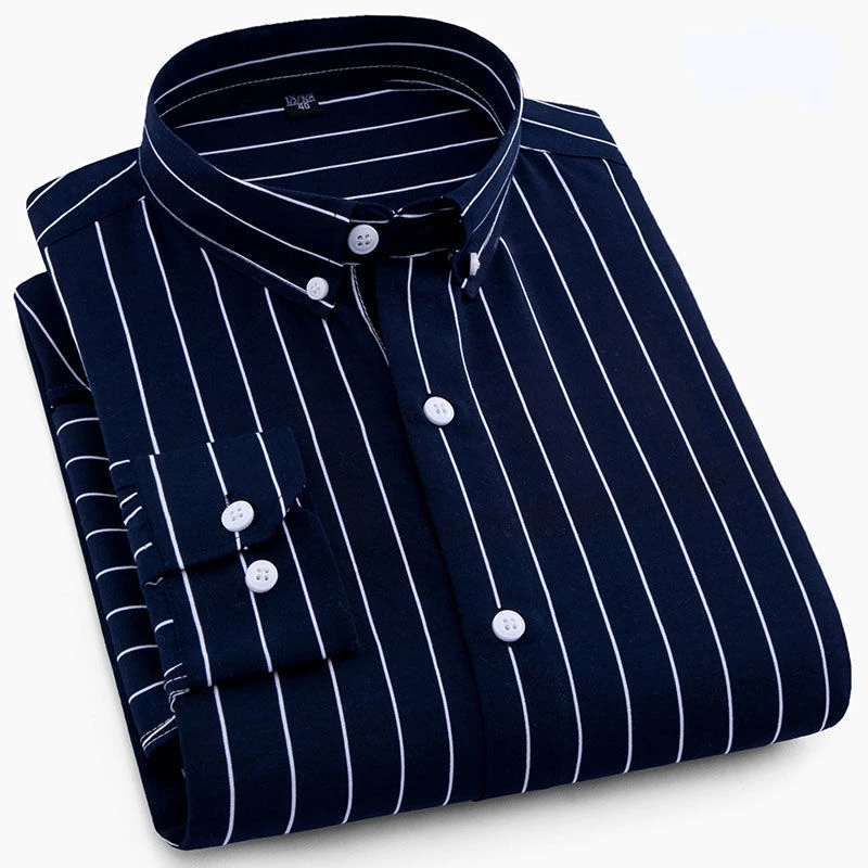

Casual Mens striped Polyester long sleeve shirt Business T shirts, Request