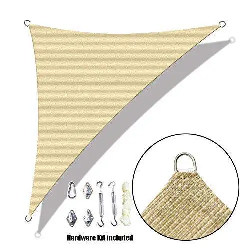 

230GSM Beige 5mX5mX5m Trianglesun shade sail shade screen outdoor Swimming Pool Privacy net, Beige black bule green white brown