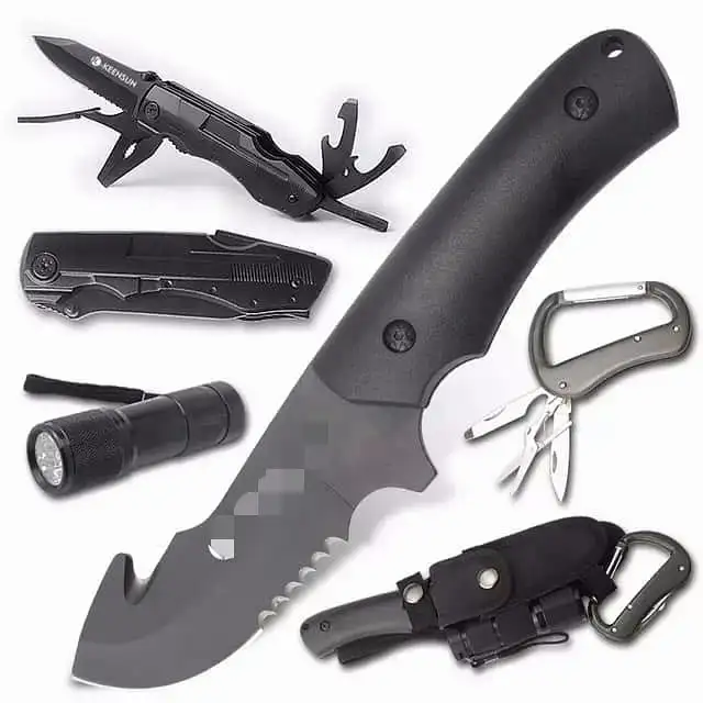 
SPIKED BLACK RAMBO STYLE SURVIVAL KNIFE 