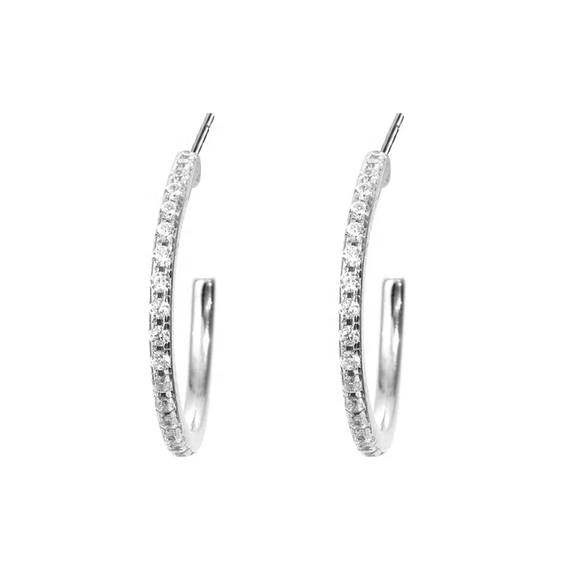 

Factory Wholesale Customization Jewelry 925 Sterling Silver Earrings Elegant, White