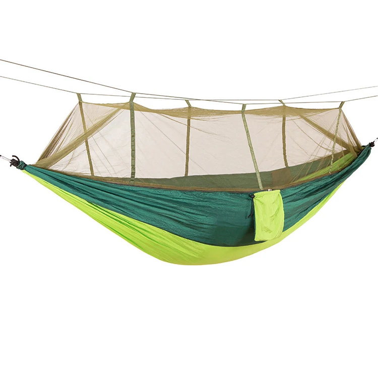 

Wholesale Folding Camping Hammock OEM Service Multi Person Outdoors Portable Hanging Hammock Tents, Green, blue, pink, black, gray, custom