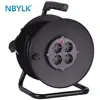 German large Cable Reel, 4* Germany DIN socket outlet, 40m H05VV-F 3G1.5, Shucko plug 16A, INTERTEK GS CE