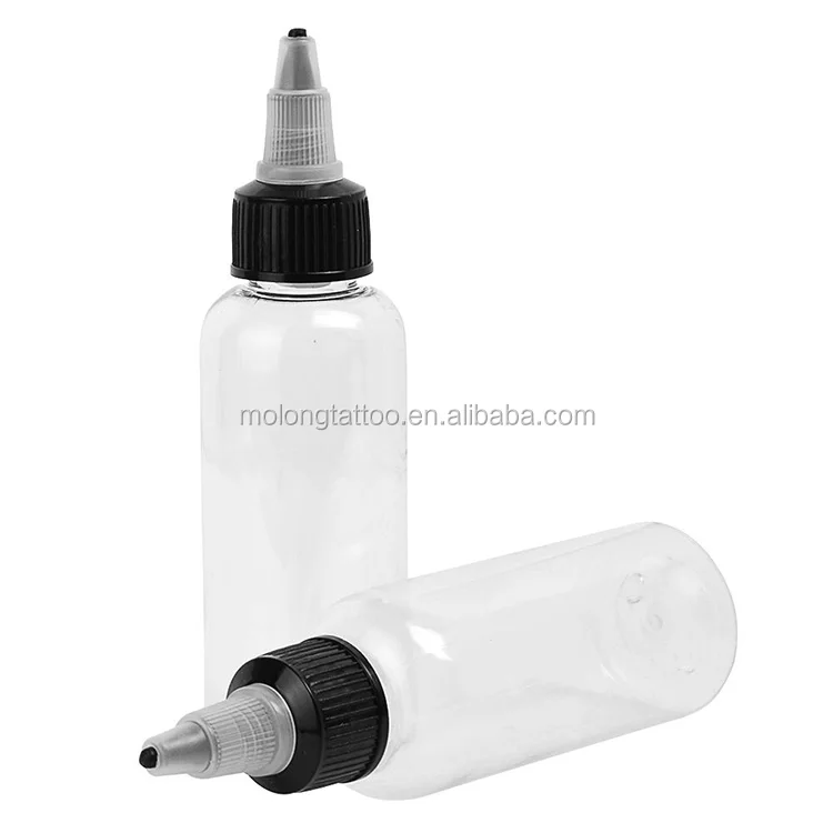 60ml Empty Plastic Tattoo Ink Pigment Clear Bottle Supplies Tattoo