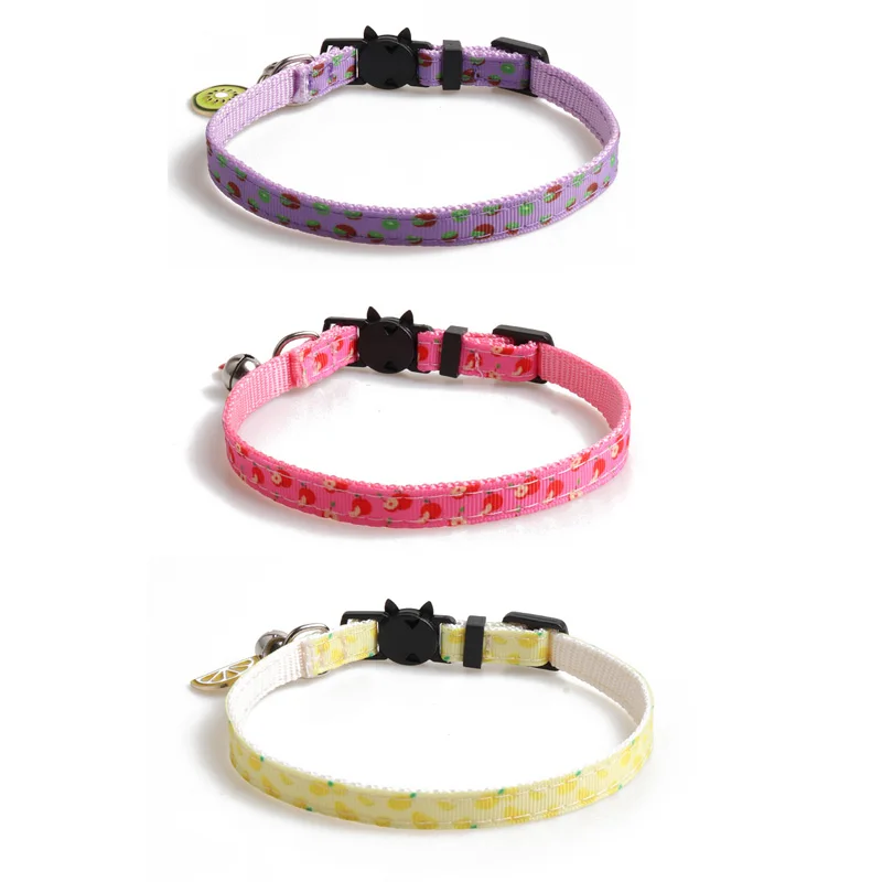 

Amigo fashion fruits breakaway cat collar with bell, safe adjustable nylon pet puppy cat collars