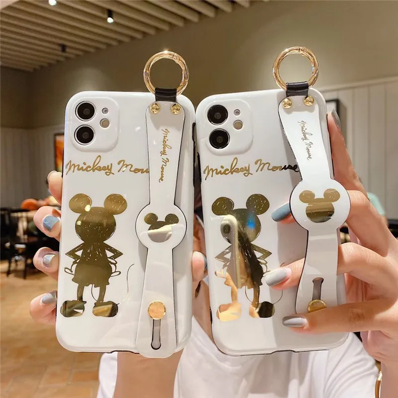 

Mickey Cartoon Case with band for iPhone 12 Pro Max 11Pro 11 7 8 X XR Xs Max, Colorful