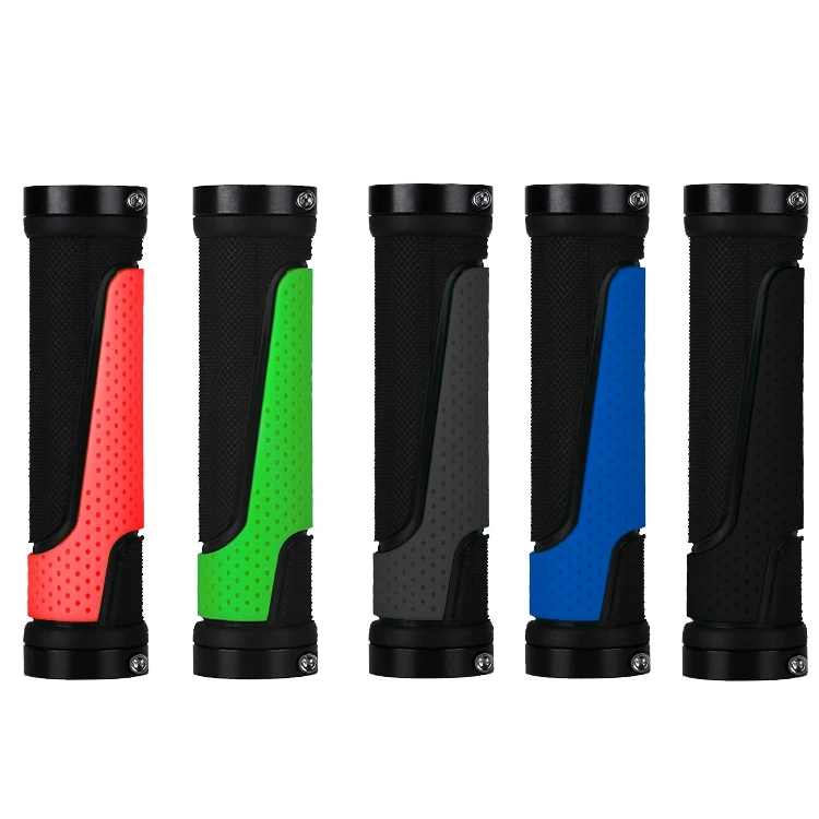 

newest 2 Pairs BG-0404 Bicycle Rubber Handle Cover The Mountain Bike Bilateral Lock Dead Anti-Slip Handle Cover