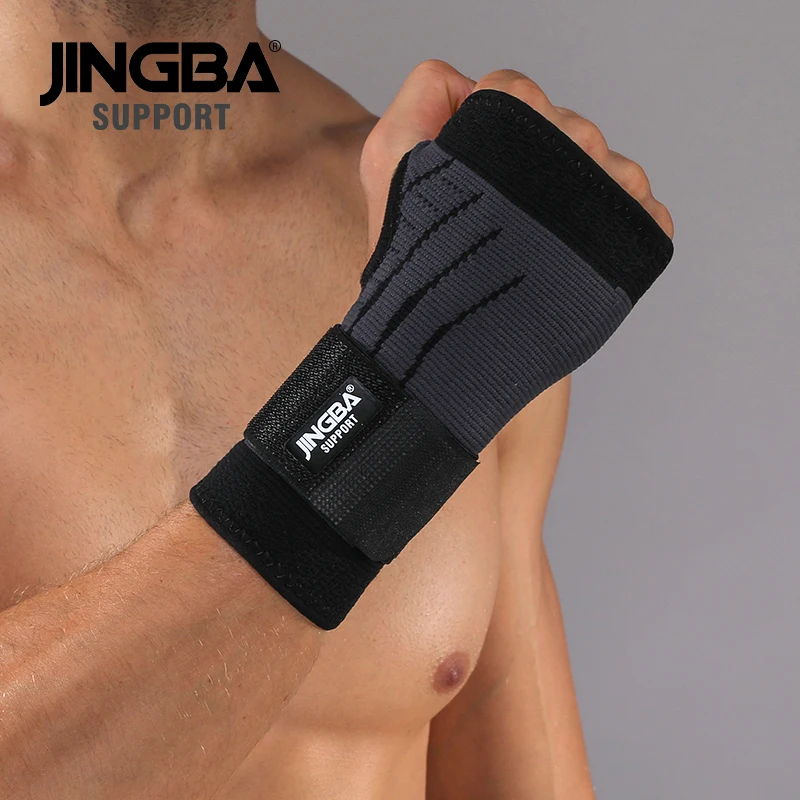 

JINGBA Source Factory Wrist Hand Support Weightlifting Protect Palm Elastic Brace Sports Gym Wristband Boxing Hand Wraps