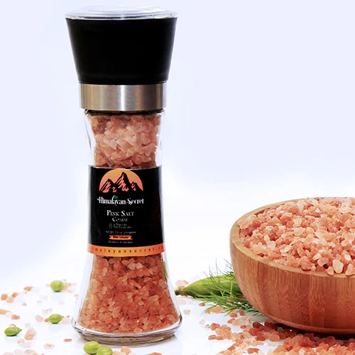 
Himalayan Dark Pink Salt 2~5 mm Coarse Salt Glass Grinder 200 gm 