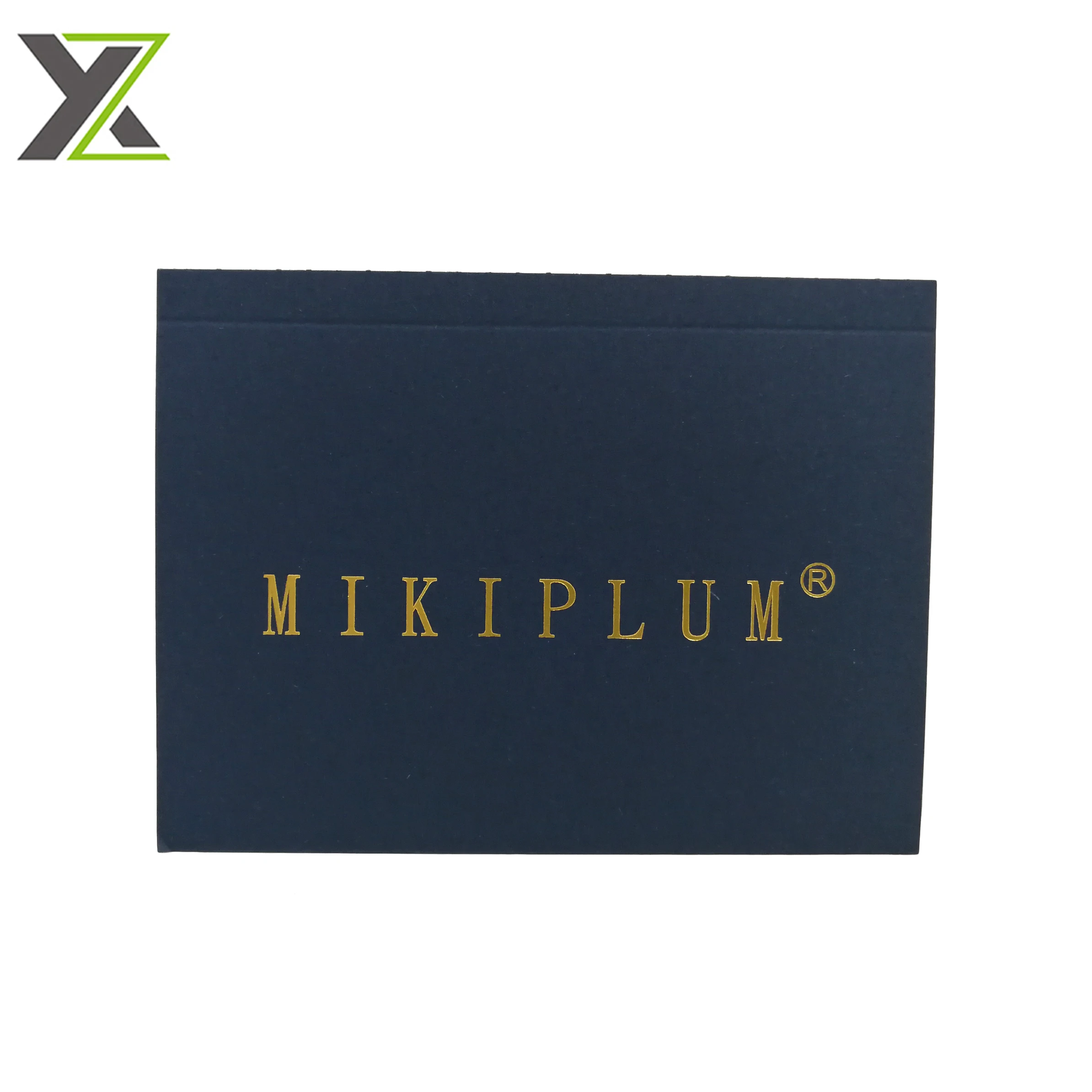 
Custom blue fancy paper gold foil QR code foldable gift cards for facial tissue 