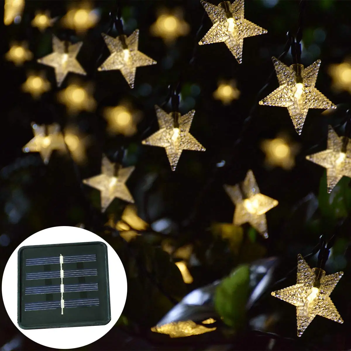 Outdoor Solar Powered Twinkly String fairy Lights Strips garden Waterproof Dec 