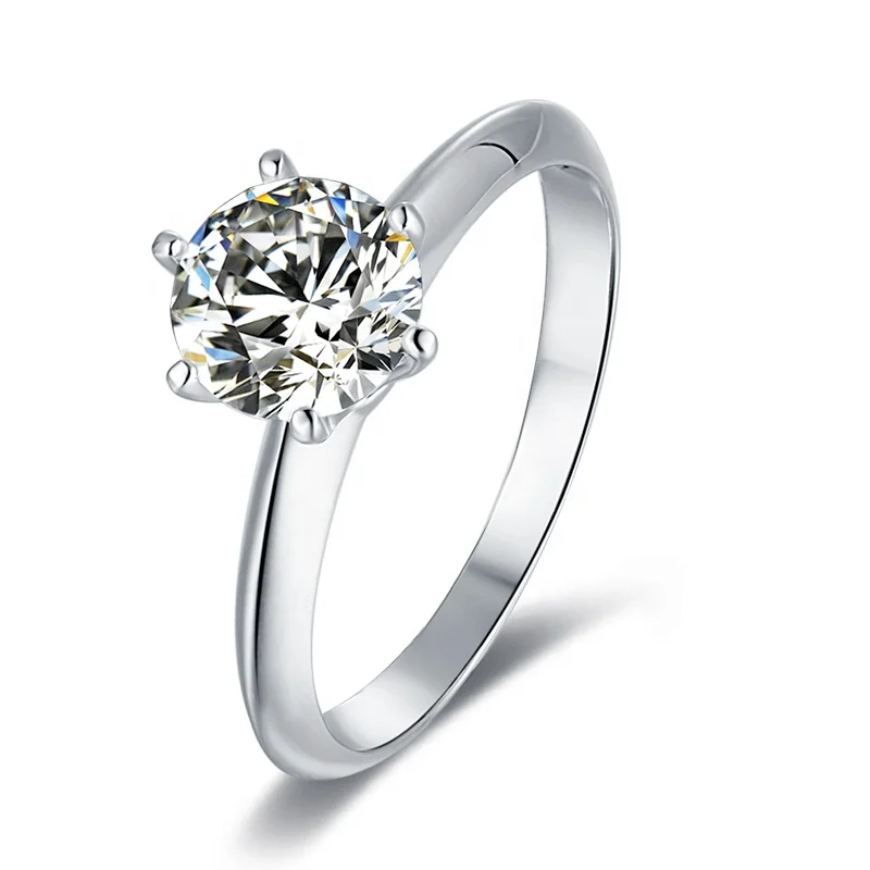 

7.5mm Main Stone 1.5CT Moissanite Diamond Engagement Ring Solitaire 925 Sterling Silver Jewelry