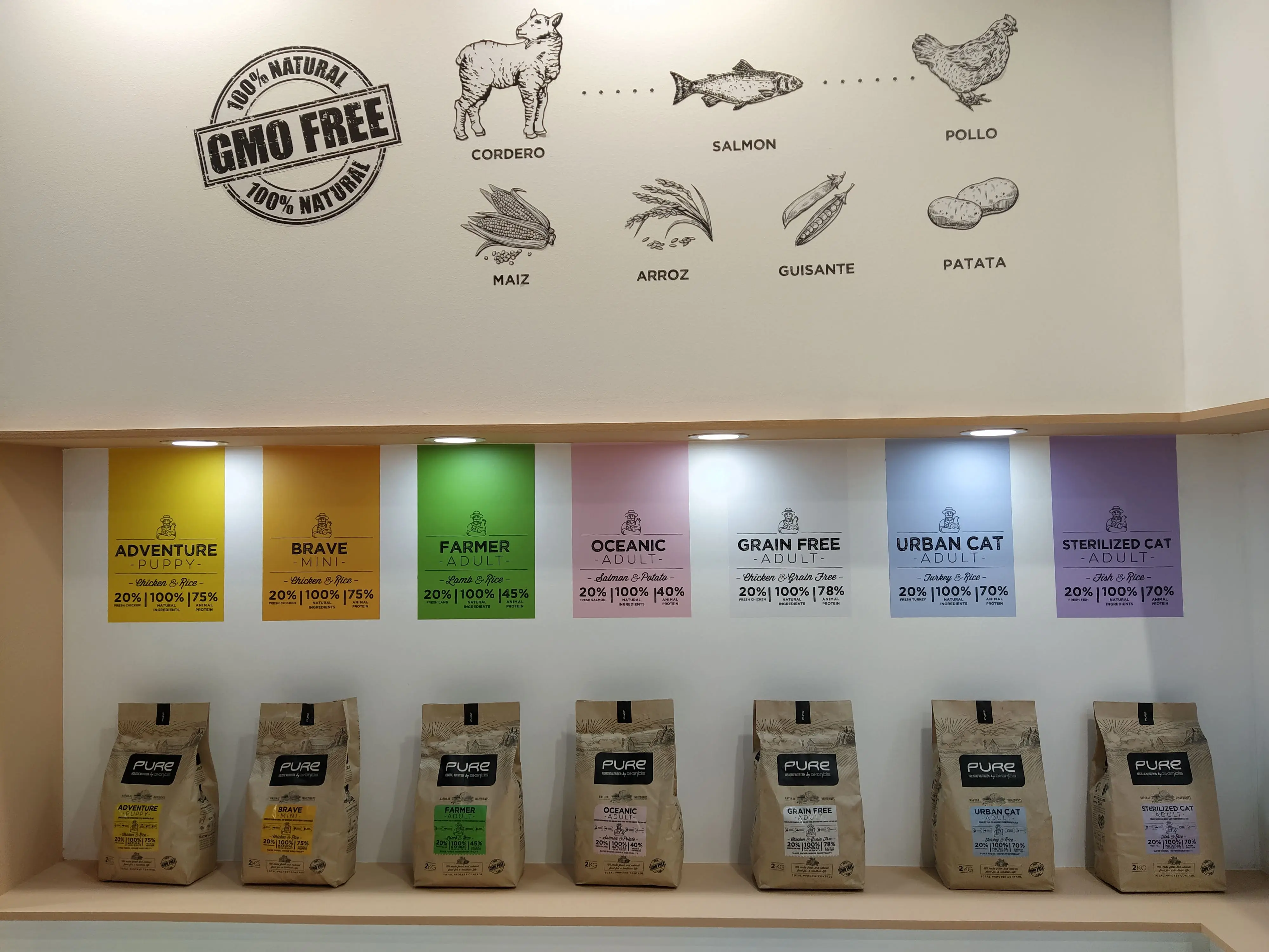 
Dry super premium cat food PURE holistic GMO free with fresh turkey and rice for adults on eco-friendly bag 