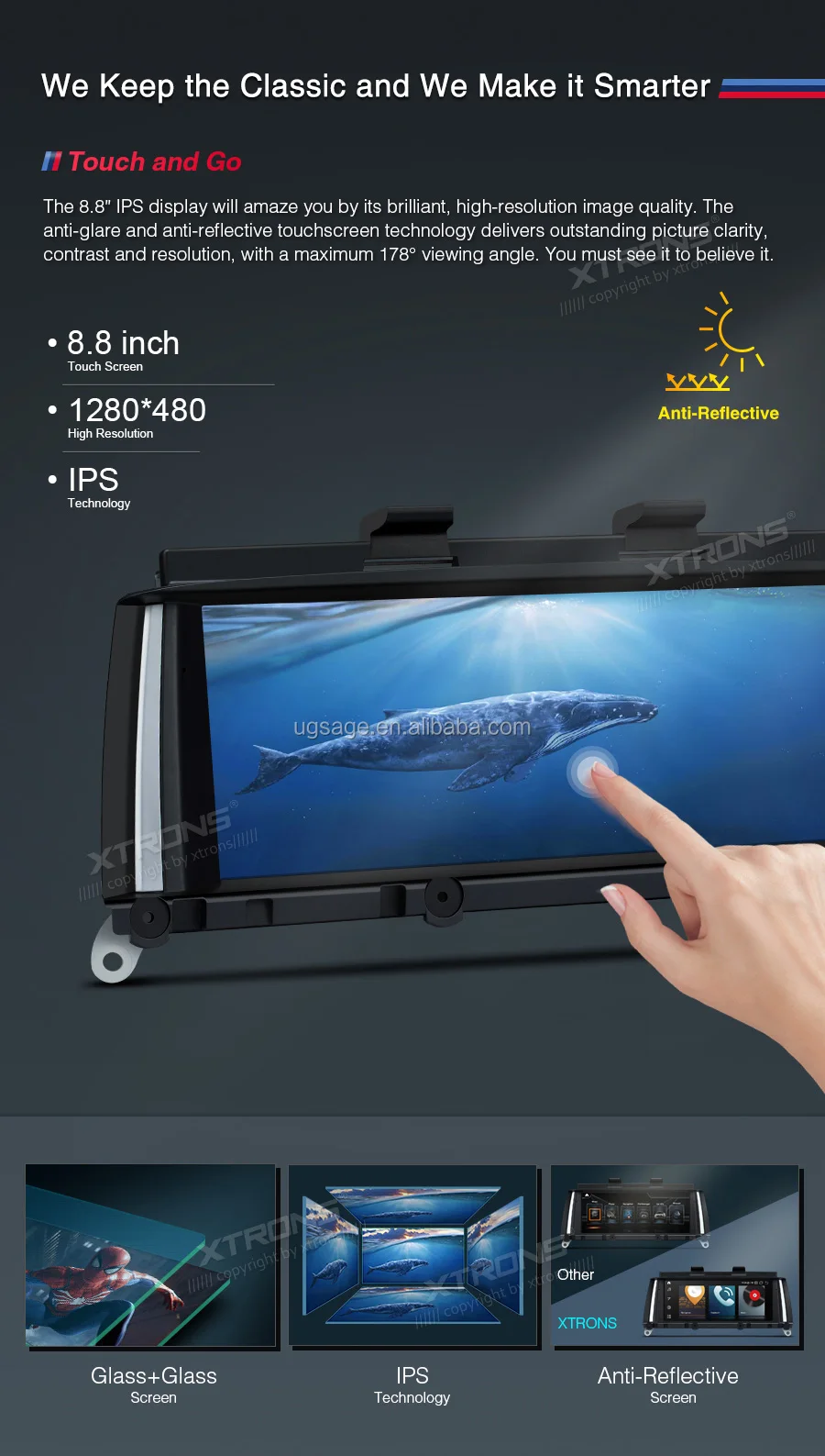 Xtrons 8.8 Inch Touch Screen Android 10.0 Car Stereo Player For Bmw X3