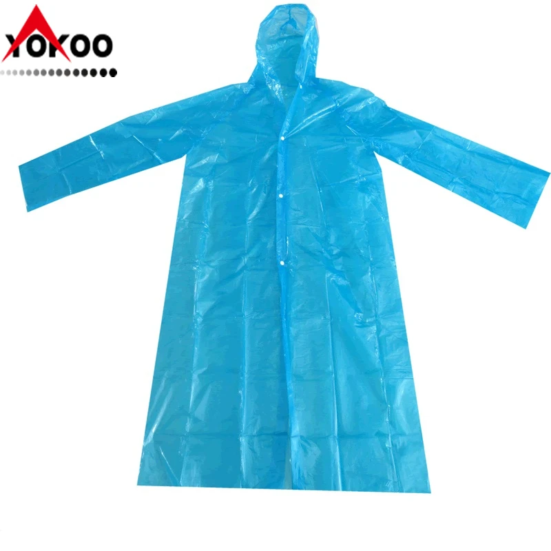 
Cheap Emergency Long PE Disposable Raincoats with sleeves and buttons for South Korea 