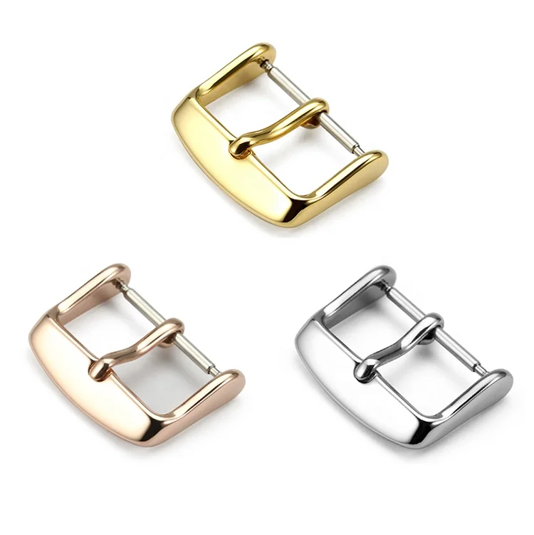 

factory outlet High Quality Custom Watch Buckle 20 22mm Golden Watch Strap Buckle 304 stainless steel watch belt Clasp, Black , silver, rose gold,gold