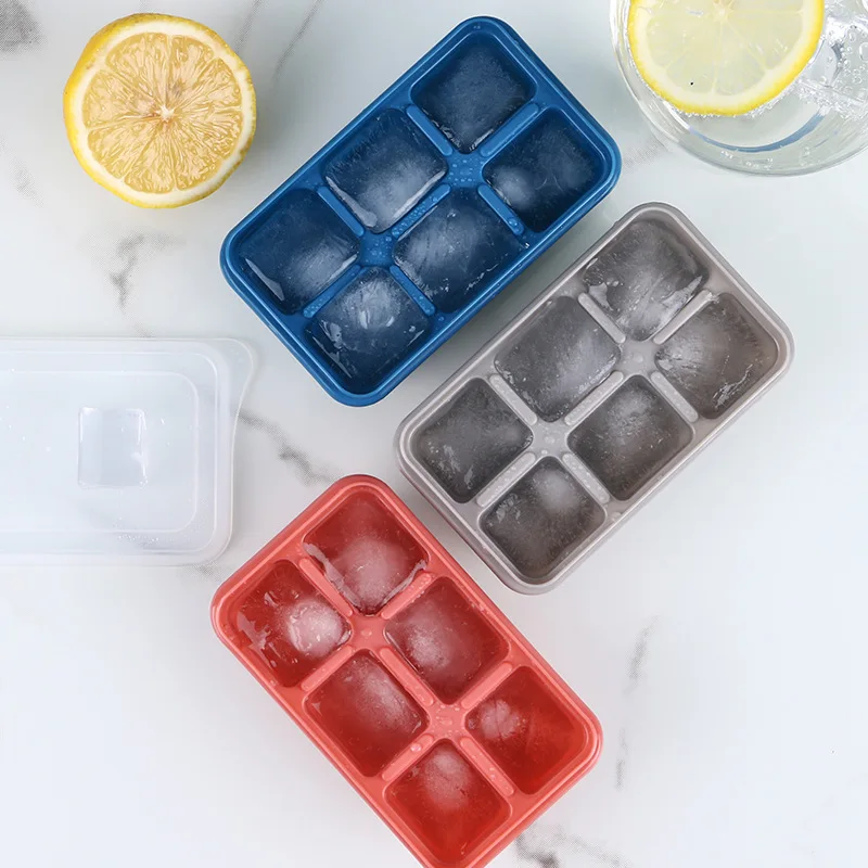 

Amazon Hot Sell BPA Free Stackable Easy Release Homemade 6 Cavities Whiskey Mini Square Small Ice Cube Trays with Lids, Any color