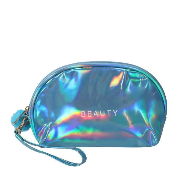 

New design waterproof laser pvc clear cosmetic bag cute holographic laser makeup pouch bags, Hot pink,green/customized