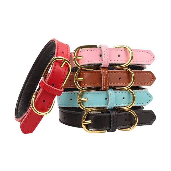 

Soft Leather Cat Kitten Collar Reflective Pet Collar for Cats and Small Dogs with Bell