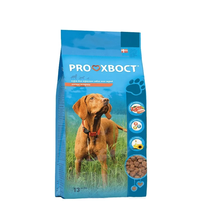 
Prokhvost dry dog food assorted meat 13 kg 