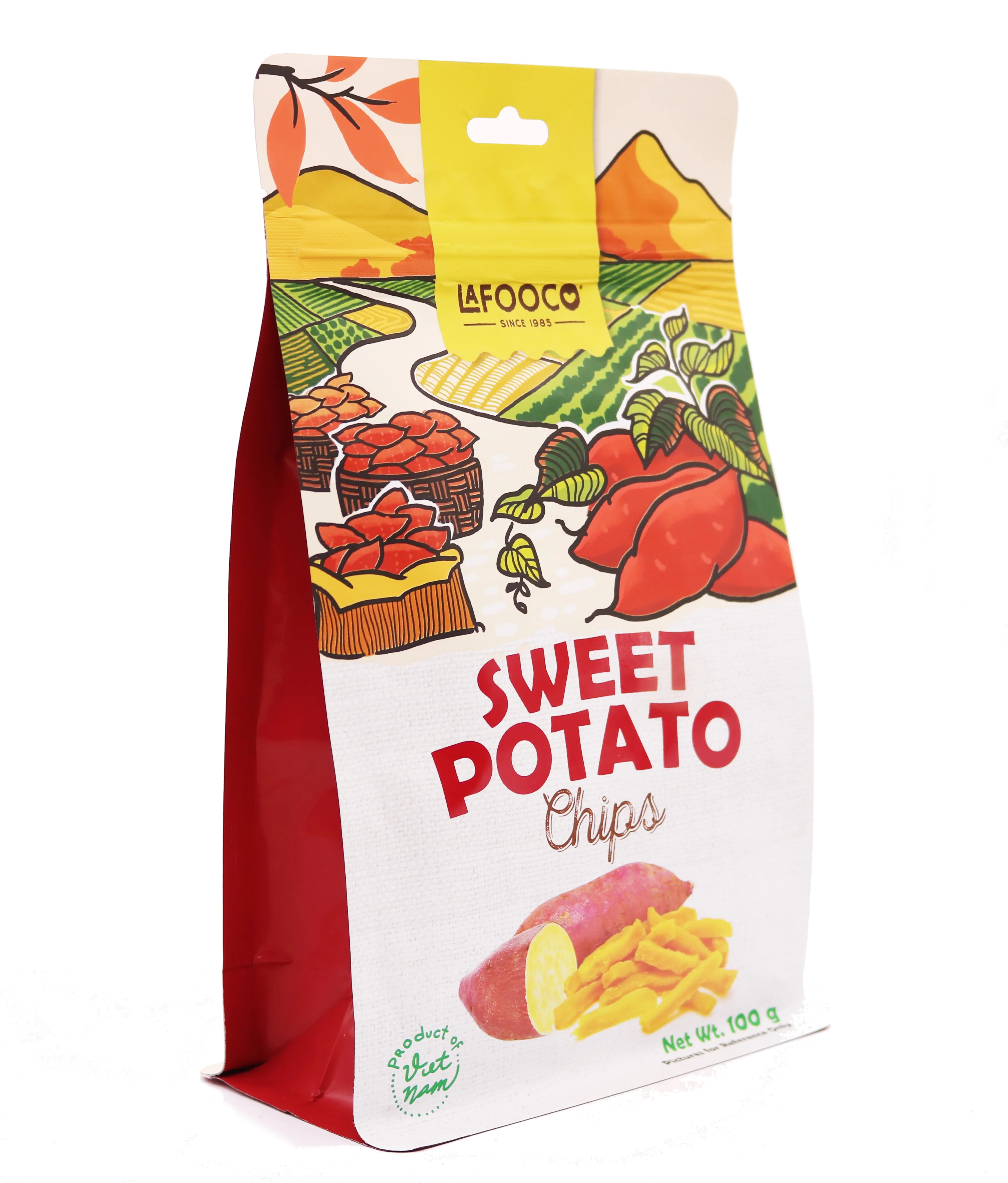 Standing Pouch Origin Vietnam Natural Sweet Potato Chips 100gr Fruit