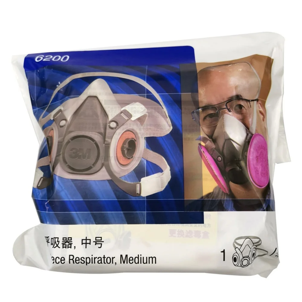
3M 6200 Half Face Gas Respirator Organic Gas Protection Dust-proof Mask Anti Haze Painting Spraying 