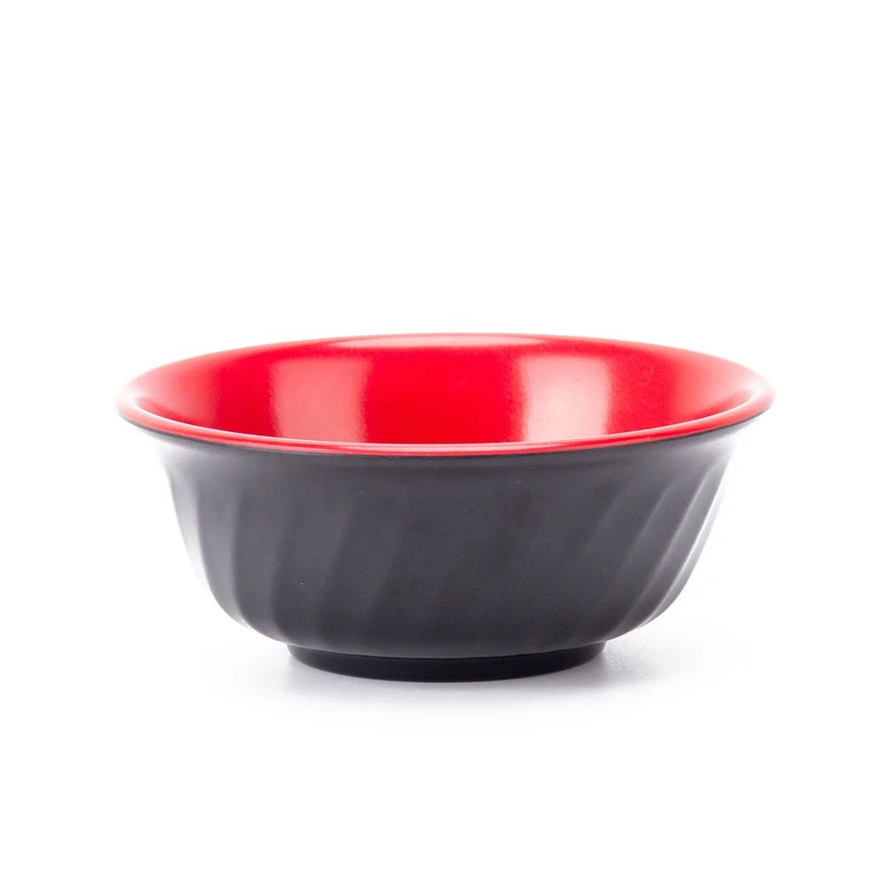 

Wholesale Kitchen Bowls Japanese 5 Inches Melamine Serving Food Mixing Bowl Salad Dinner Bowls, Black and red