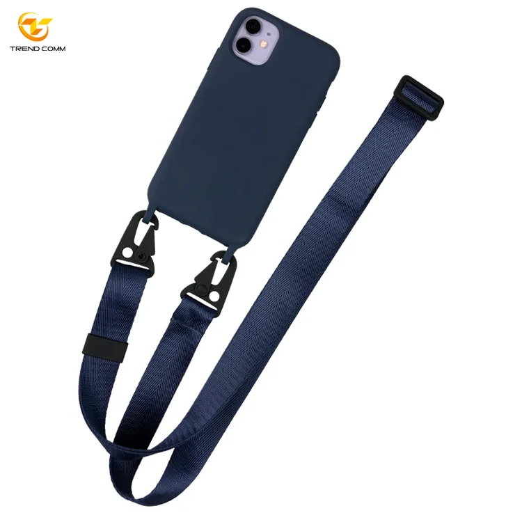 

Detachable Shoulder Strap Crossbody Phone Case for iPhone 11 Liquid Silicone Case