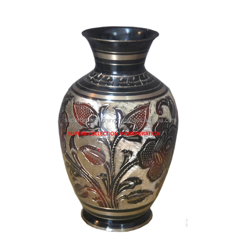 Luxury Mirror Polish Hand Engraved Drawing Room Flower Pot For Sale