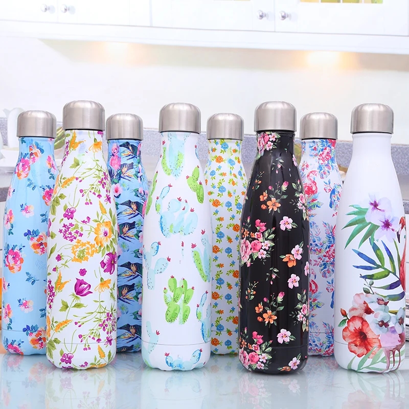 

Custom Design Colorful Double Wall Stainless Steel Metal Drink Gym Water Bottle, Customized color acceptable
