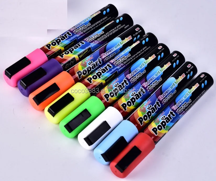 

Glossy surface water based glass marker