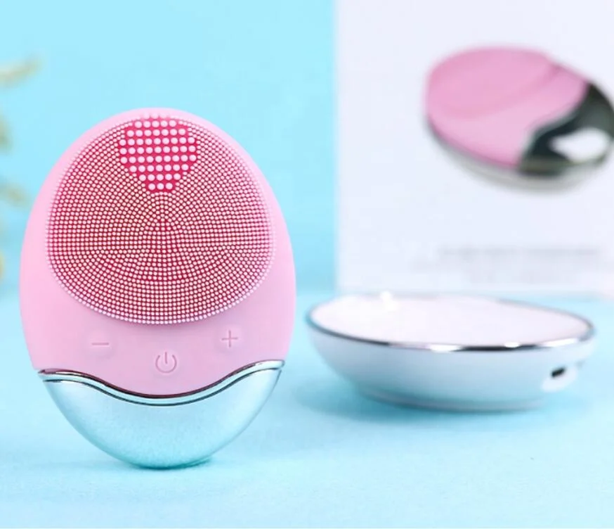 

Amazon hot one Electric Facial Cleanser Deep Cleaning Ultrasonic Silicone Brush Face Cleansing, Pink, green,rose red