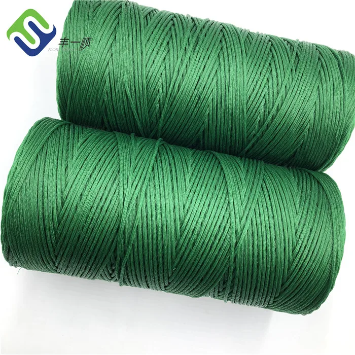 Темно зелена боја 4мм ПЕ Шупливо плетено јаже за фудбалска мрежа