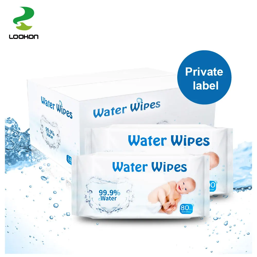 

Lookon individual wrapped 99.9 water wipes natural pure water wipe single pack water based wipes alcohol free