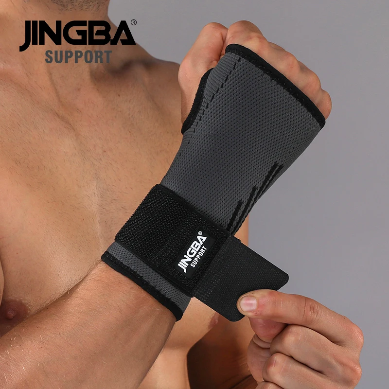 

JINGBA SUPPORT 0127 Adjustable Lift Wrist Brace Nylon Sports Protector Thumb Support Gym Protecting Wristband custom logo