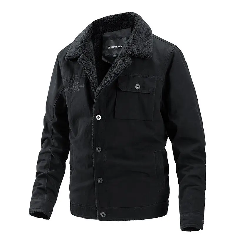 

Fleece Jacket Men Popular Winter Coat Windbreaker Warm Jacket Washing Cotton
