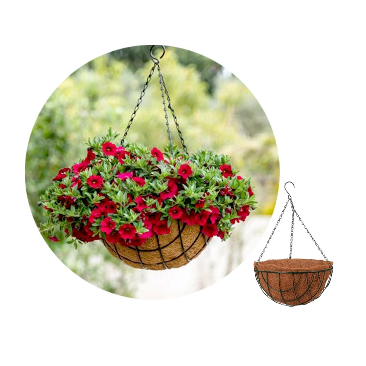 

Factory price wholesale electrical rattan hanging flower basket hanging basket