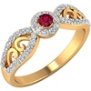 14k Yellow Gold Natural Certified Diamond 3mm Round Cut Ruby Gemstone Eternity Band Ring Wedding Jewelry