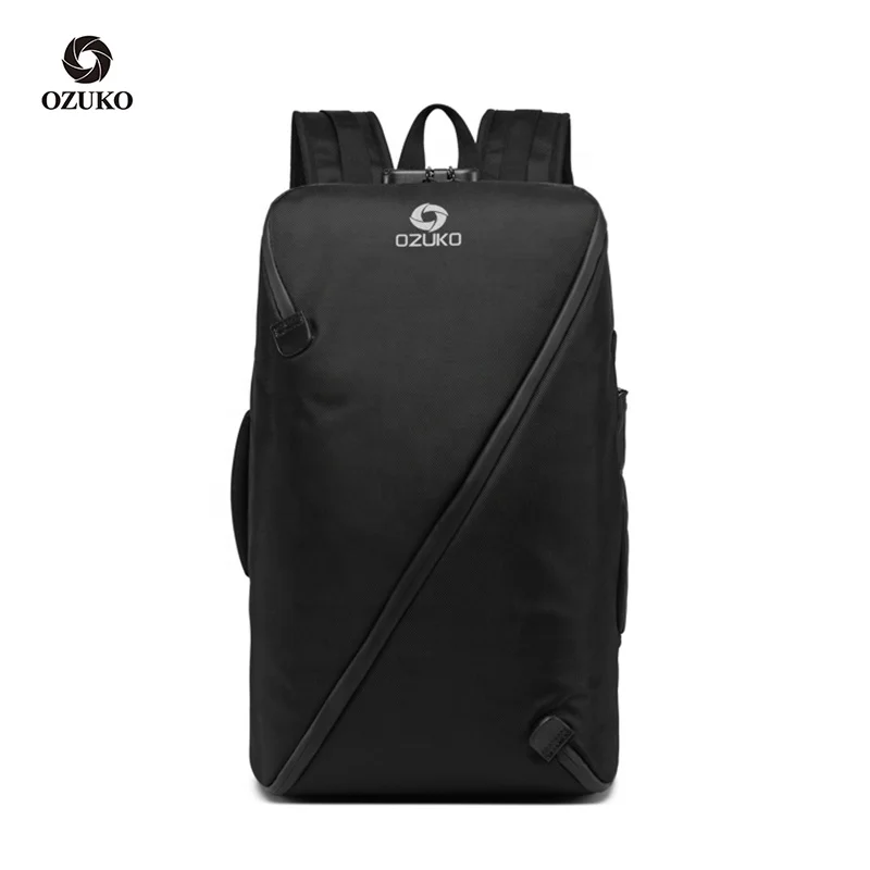 

Ozuko D9234 New Custom Laptop Bag Student Smart College School Foldable Anti Theft Backpack With Usb, Black,camo,blue,grey