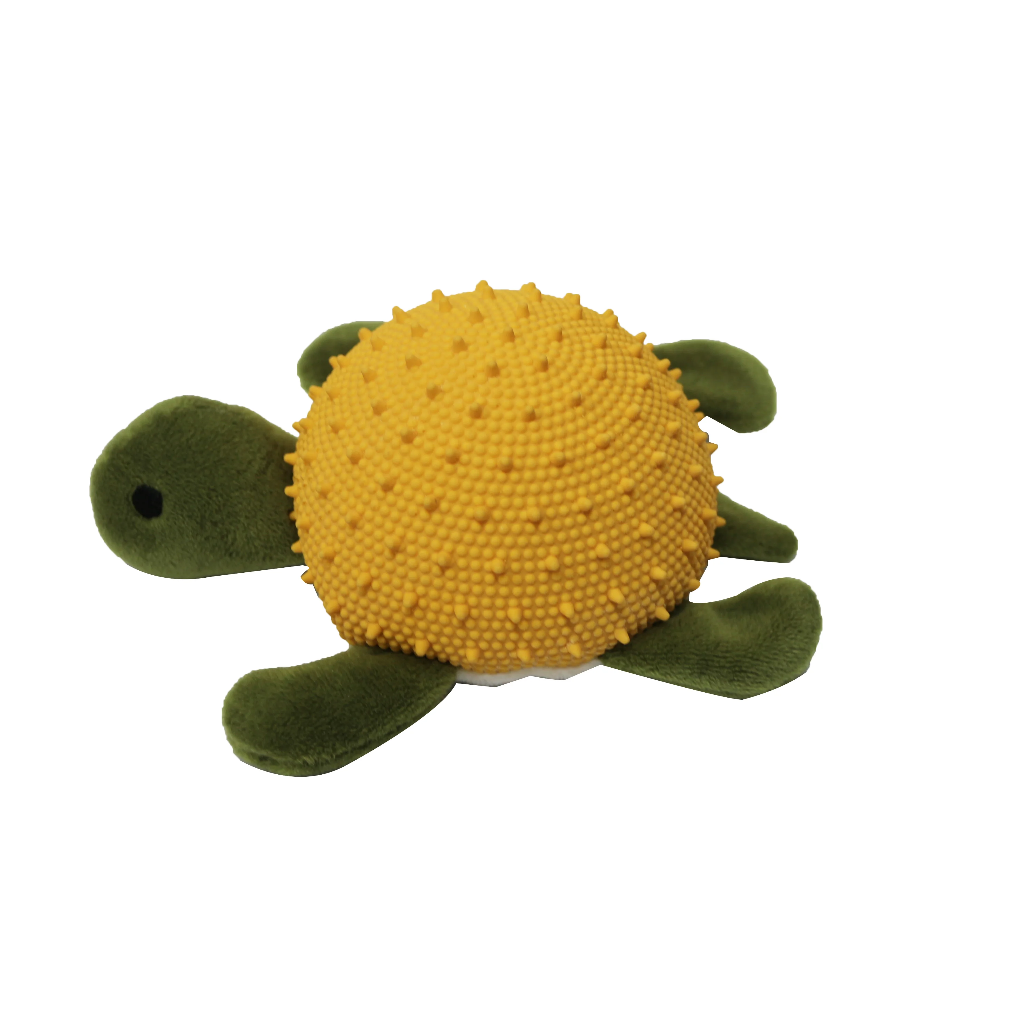 

hot sale plush latex squeak dog toy for chewing and biting, Yellow green