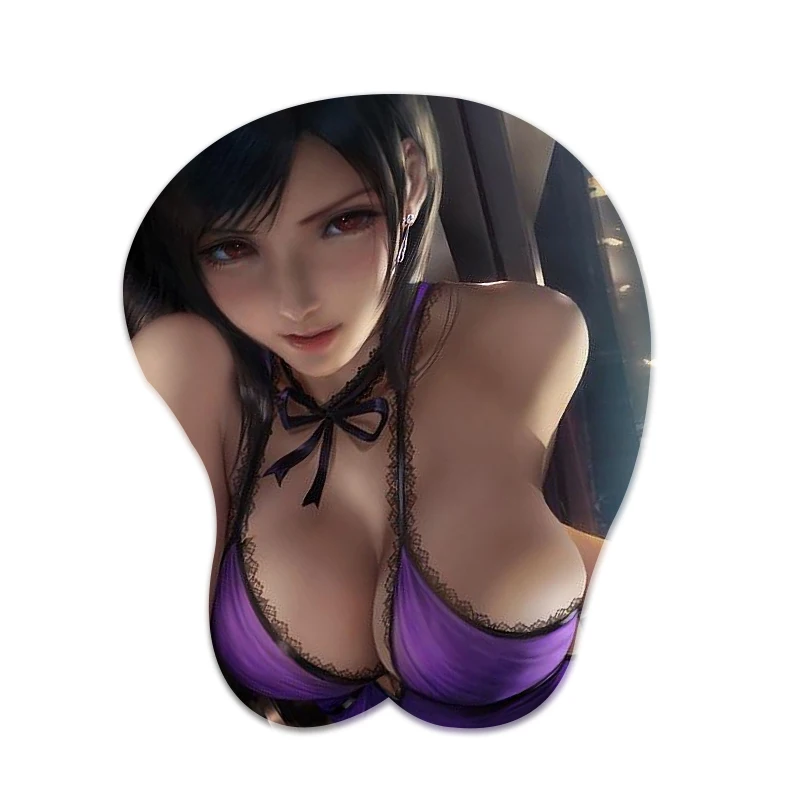 

3D Tifa Oppai 280g 320g with Wrist Rest Sexy Breast Boob Gaming Beauty Final Fantasy VII FF7 Mouse Pad