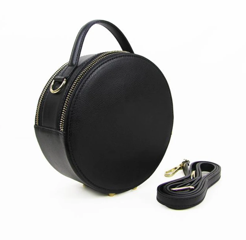 

Casual Saffiano Leather Women Shoulder Bags Purse Round Crossbody Bags