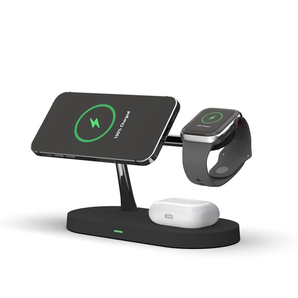

Dropshipping smart five-in-one magnetic wireless fast charging suitable for iphone 12, Black,white