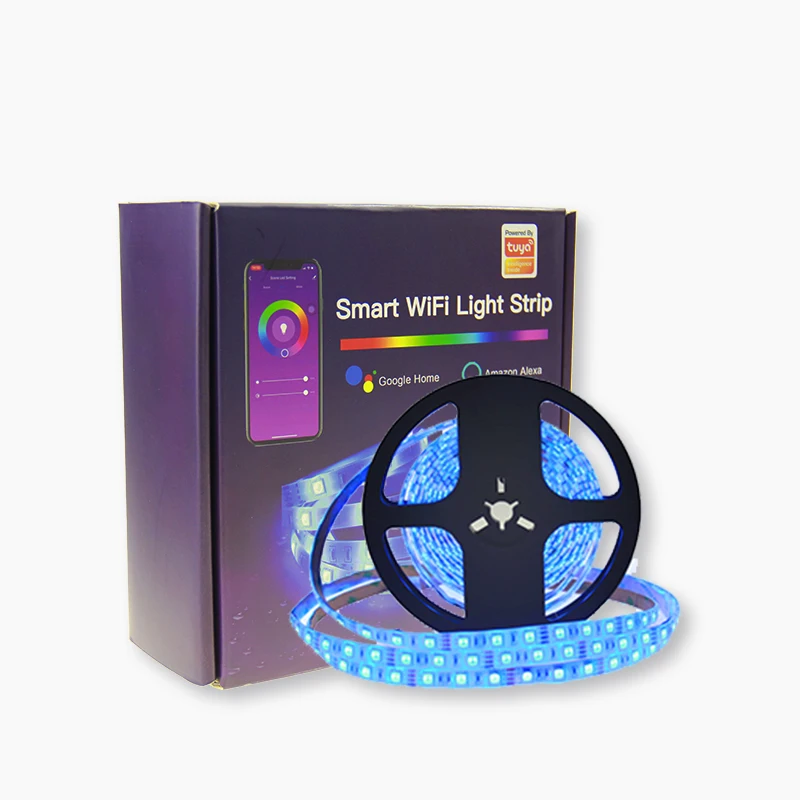 Flexible Smart WiFi 5050 SMD RGB Waterproof LED Strip Light 12V  300 Leds 5M Support Amazon Alexa and Google Home