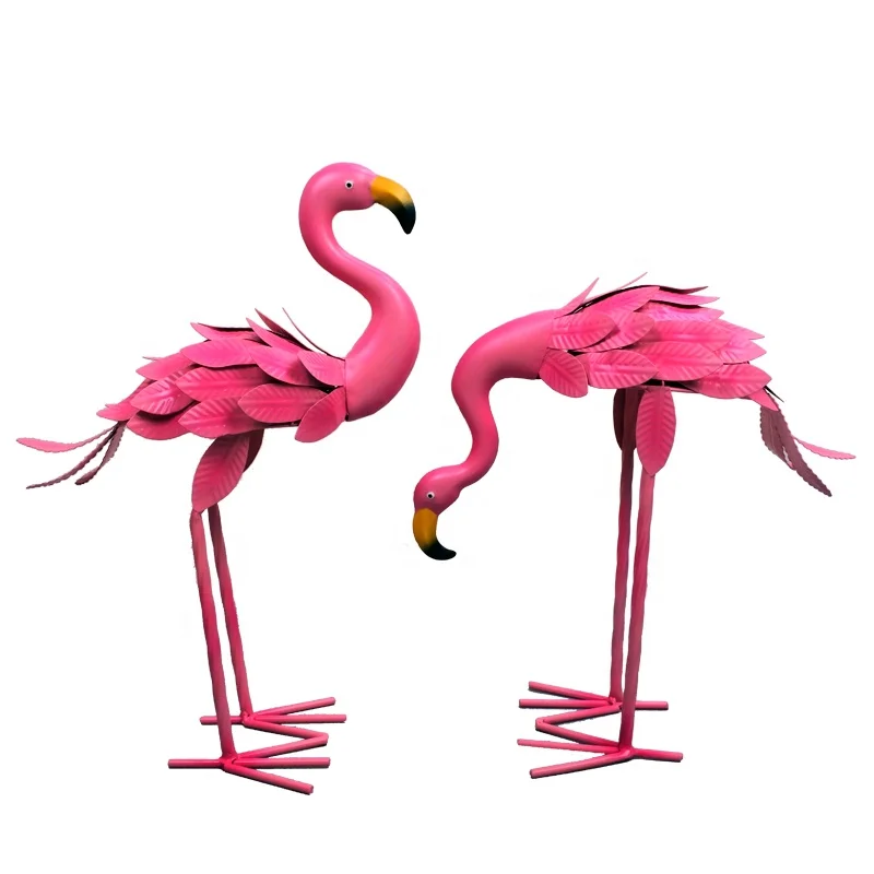 Metal Yard Art Pink Flamingo Garden Decoration - Buy Metal Yard Art